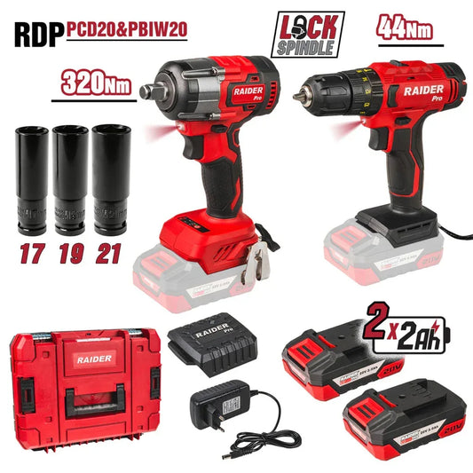 Raider R20 trusa bormasina si masina insurubat cu impact 1/2" 320Nm 2x2Ah RDP-PCDIW20 - 221.ro