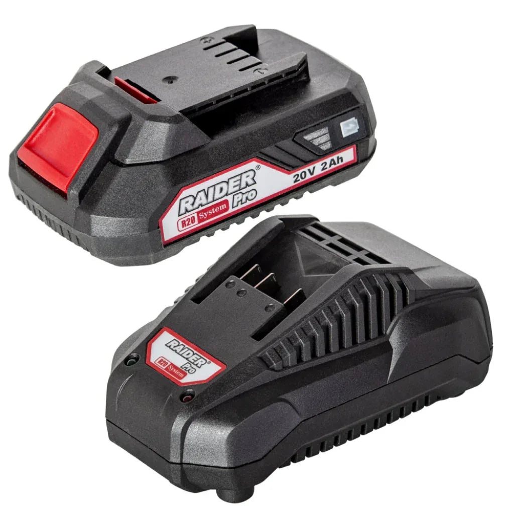 R20 Set incarcator cu baza si acumulator 20V 2Ah X1Raider - 221.ro