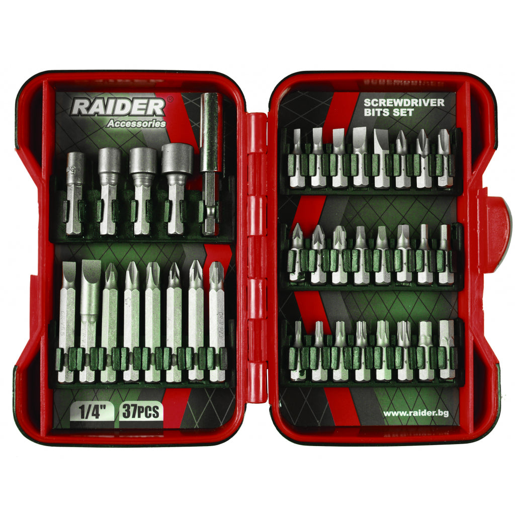 Raider trusa 37 biti si adaptoare pentru surubelnita