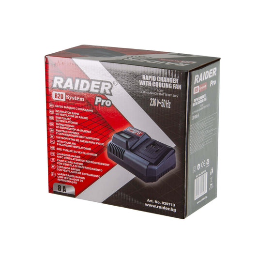 Raider R20 Incarcator rapid 8Ah pentru acumulator 20V
