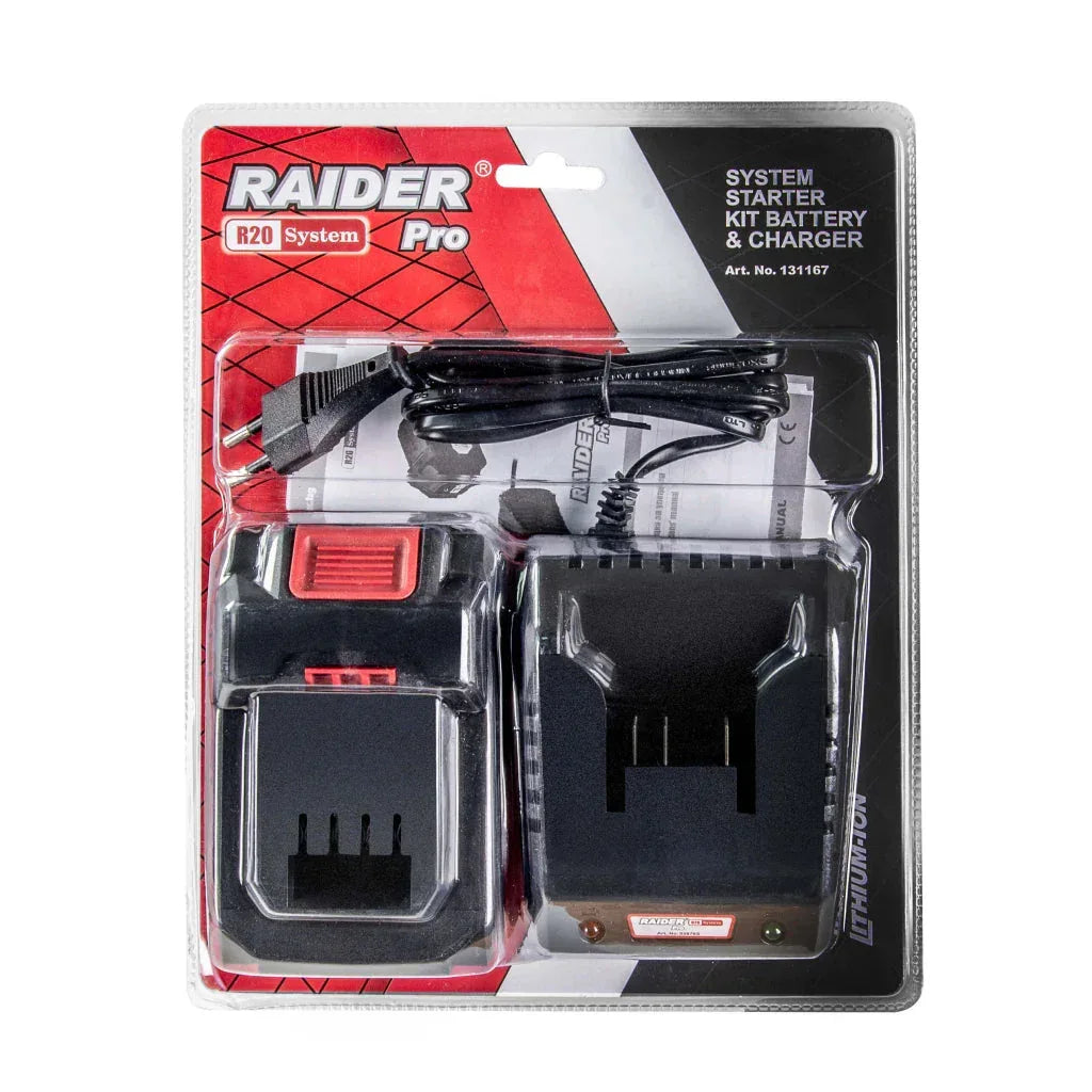Raider R20 Set incarcator cu baza si acumulator 20V 4Ah - 221.ro