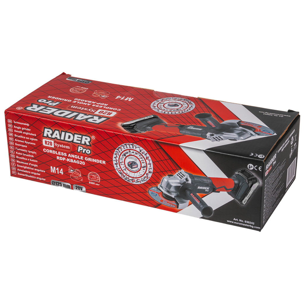 Raider R20 Polizor unghiular Ø125mm 20V 4Ah RDP-KBAG20