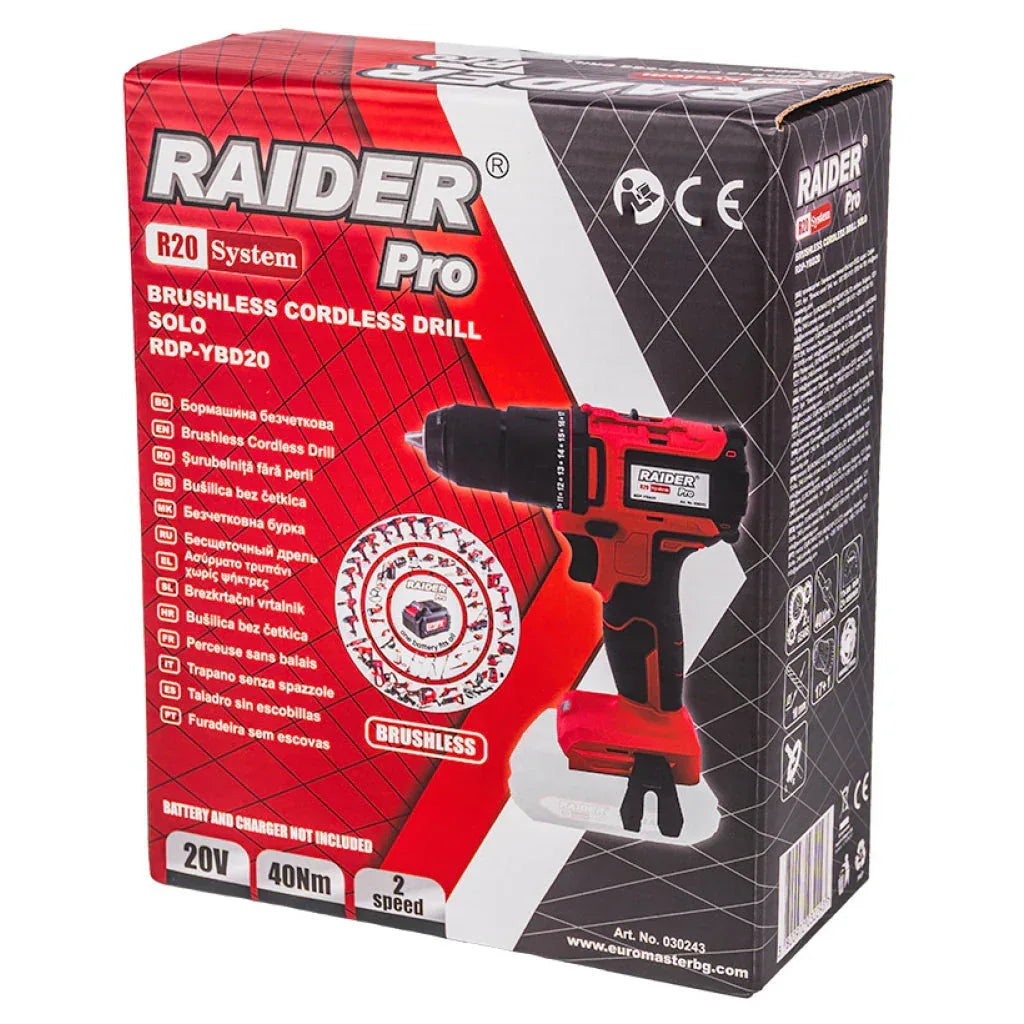 Raider R20 Masina de gaurit si insurubat 20V SOLO 40Nm RDP-YBD20 - 221.ro