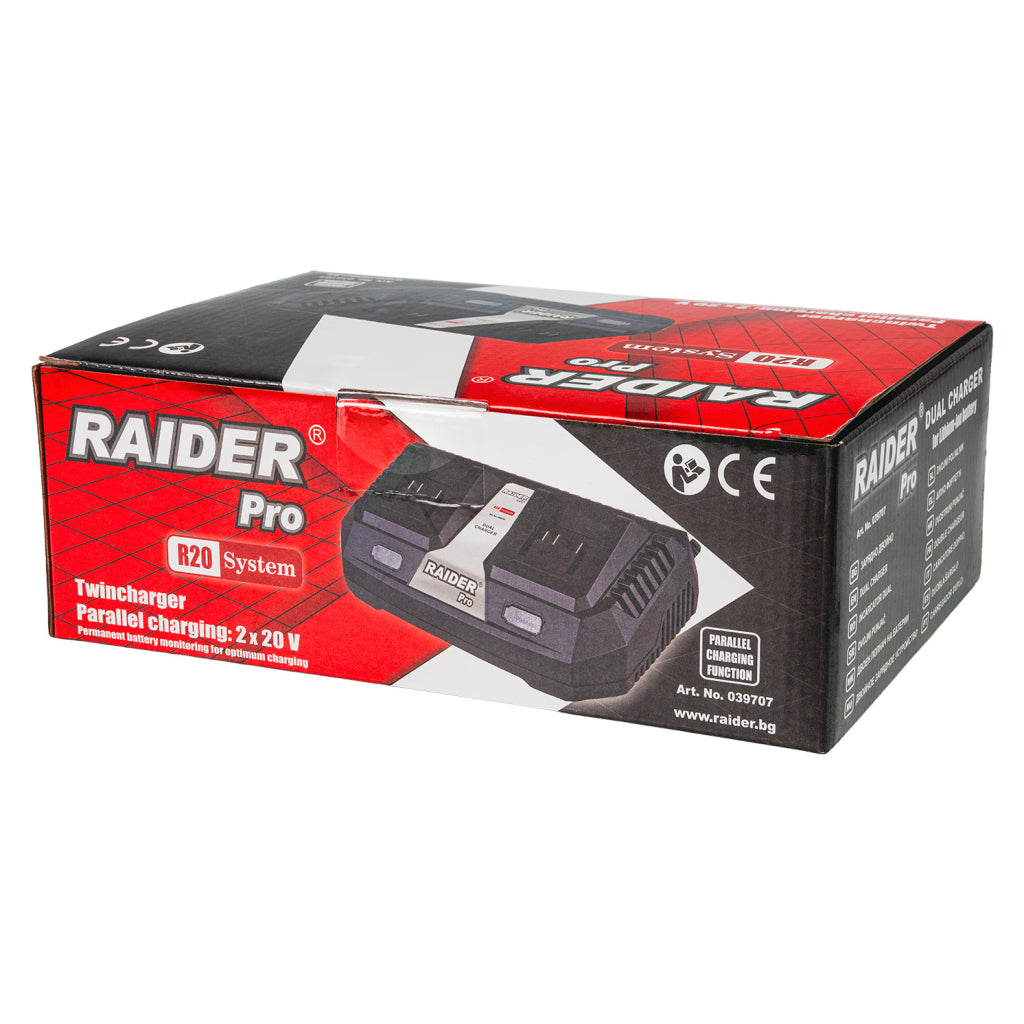 Raider R20 Incarcator dual 2x3Ah pentru acumulator 20V