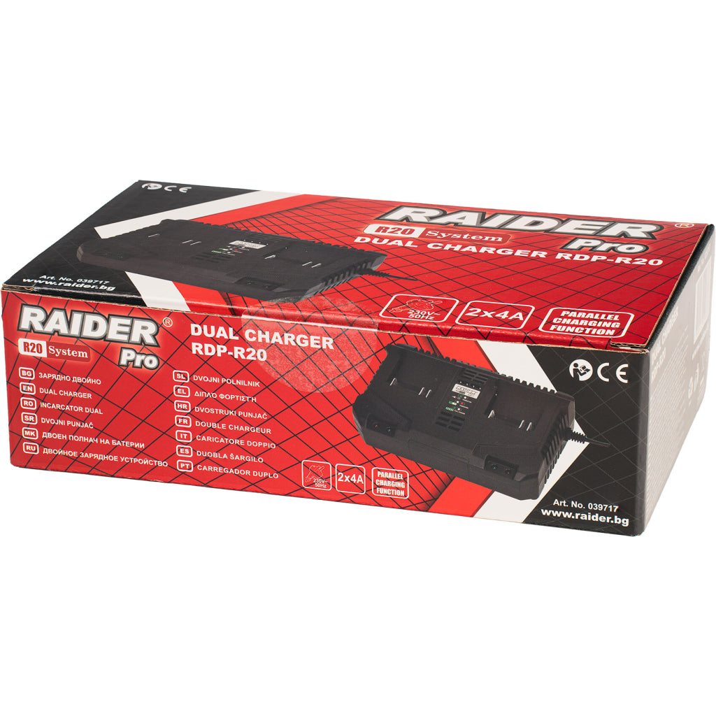 Raider R20 Incarcator dual 2x2Ah pentru acumulator 20V