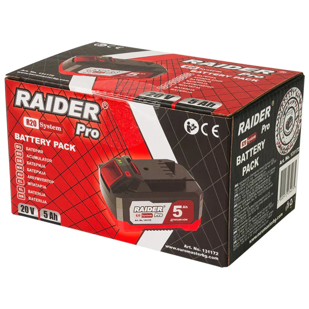 R20 Acumulator Li-ion 20V 5Ah compatibil cu intreaga gama Raider R20 - 221.ro