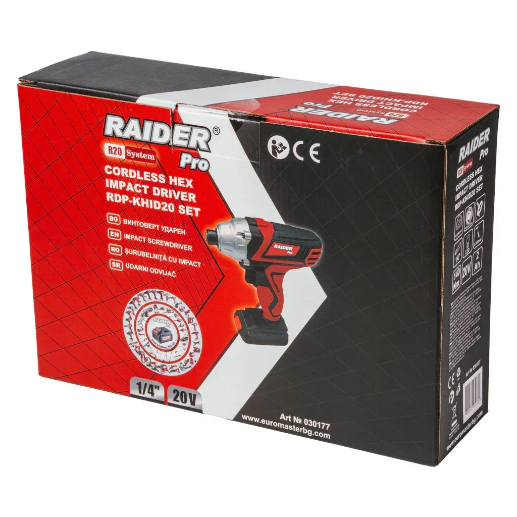 Raider R20 Masina insurubat cu impact 20V HEX1/4" 140Nm RDP-KHID20 - 221.ro