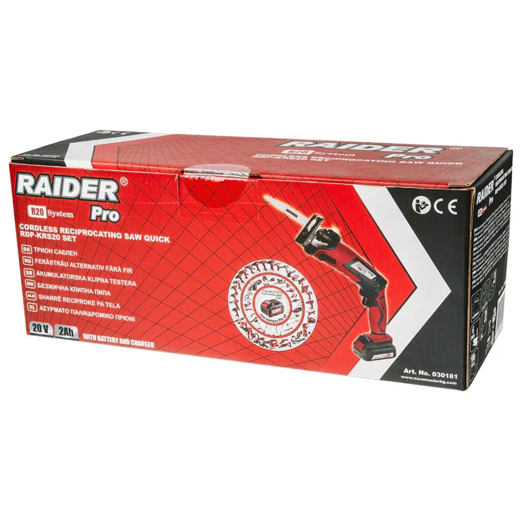 Raider R20 Fierastrau sabie prindere rapida 20V 2Ah RDP-KRS20 - 221.ro