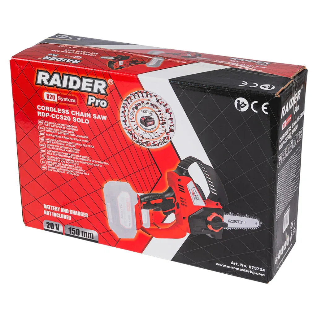 Raider R20 Fierastrau de gradina cu lant si lama 20V 150mm SOLO RDP-CCS20