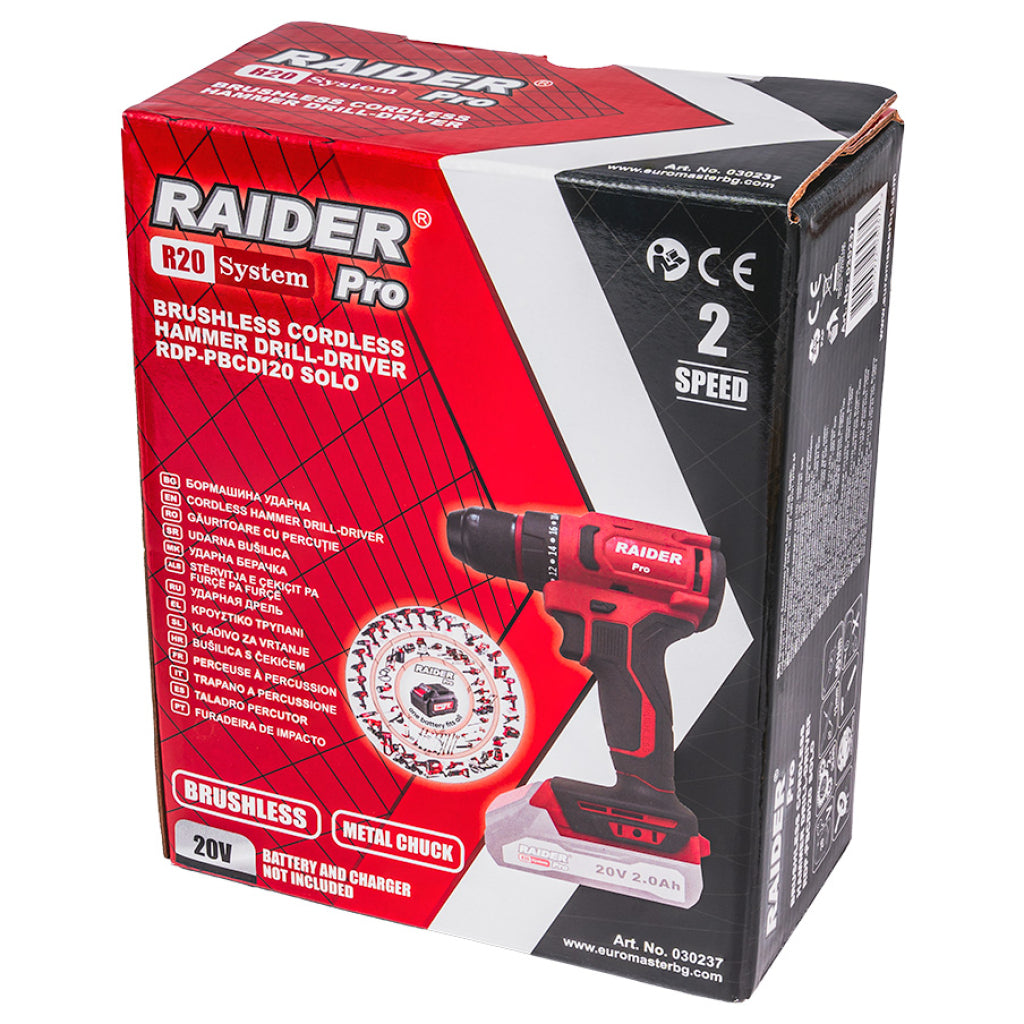 Raider R20 Masina de gaurit cu percutie 20V SOLO 50Nm RDP-PBCDI20