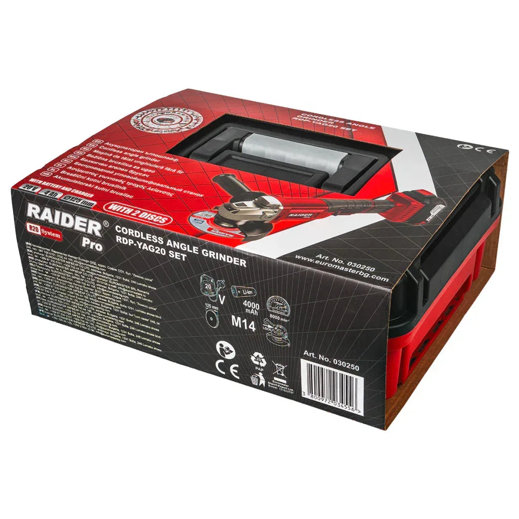 Raider R20 Polizor unghiular Ø125mm 20V 4Ah RDP-YAG20 - 221.ro