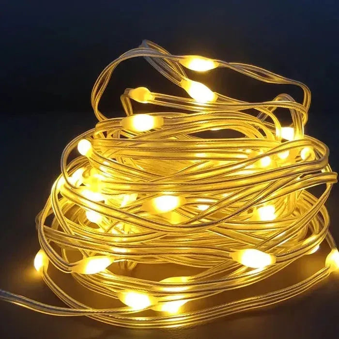 Instalație LED Fairy, 5V DC, lumină amber, lungime 20 m, rezistentă la apă, IP65 HOROZ / 080-002-0020_1 - 221.ro