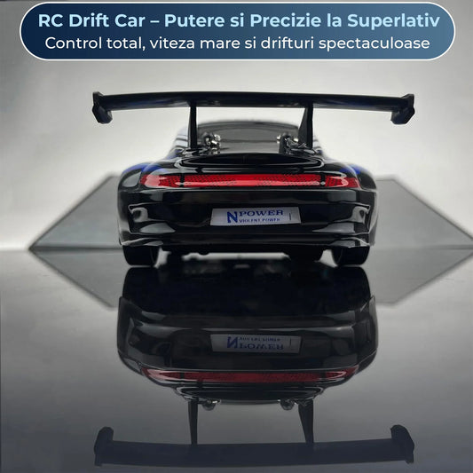 Masina RC cu Telecomanda Timebox, Drift Car 1:24, 4WD, 20km/h, LED-uri, Gri
