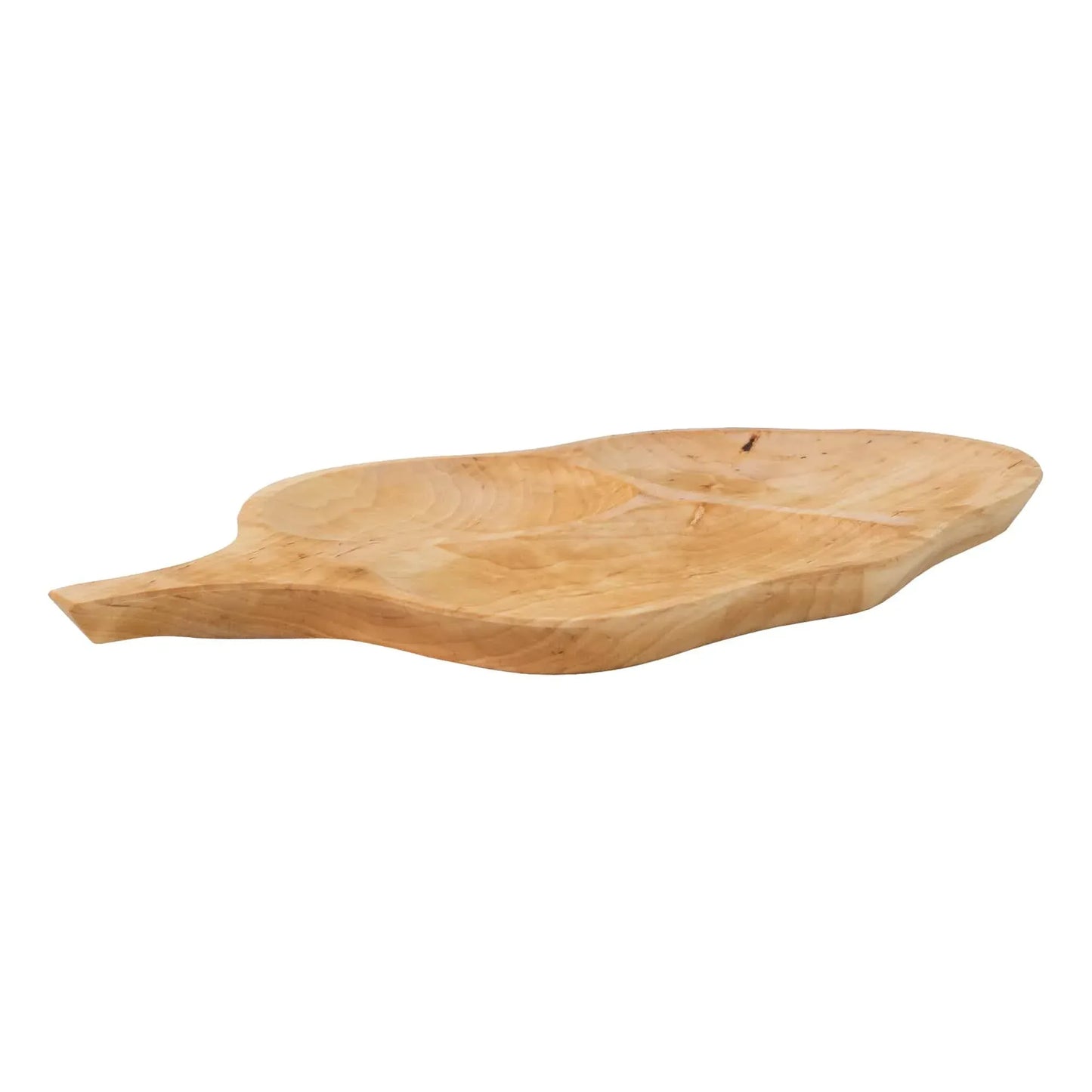 Platou pentru servire, din lemn de arin, in forma de frunza, 52x26cm / 1039 - 221.ro
