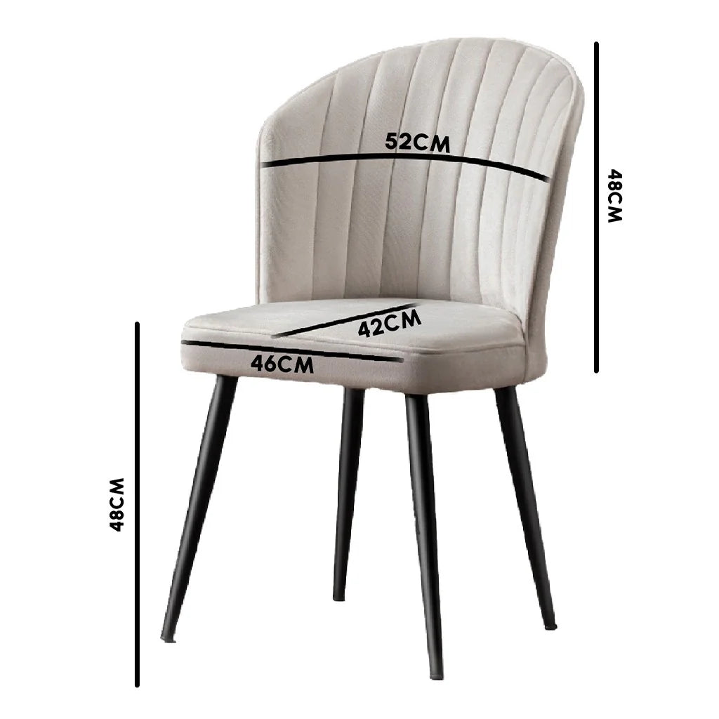 Set 2 scaune Rubi, Negru, textil, picioare metalice