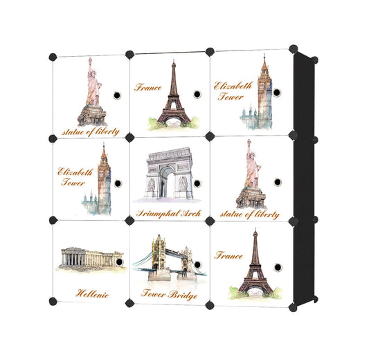 Dulap tip Soldat, Monuments Style, Negru, 9 Usi