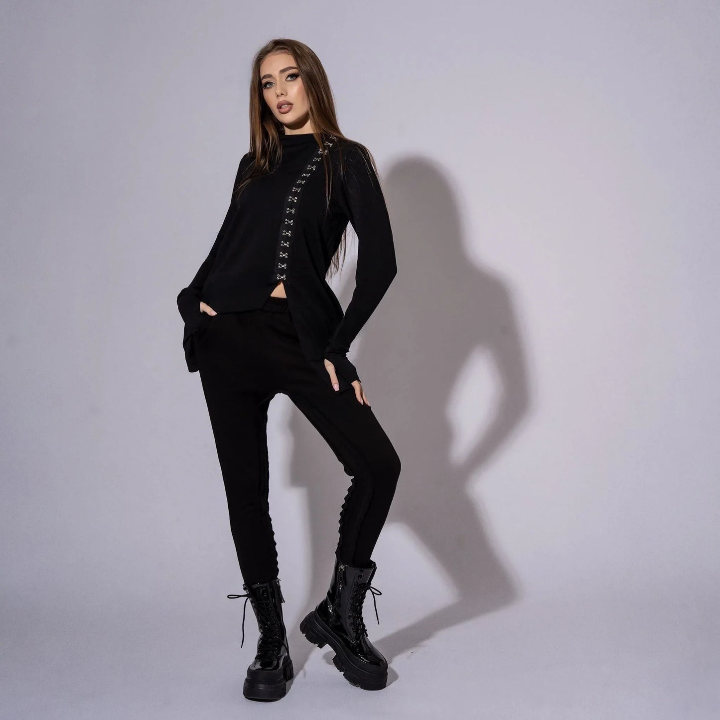 Trening dama negru din bumbac N⁰1