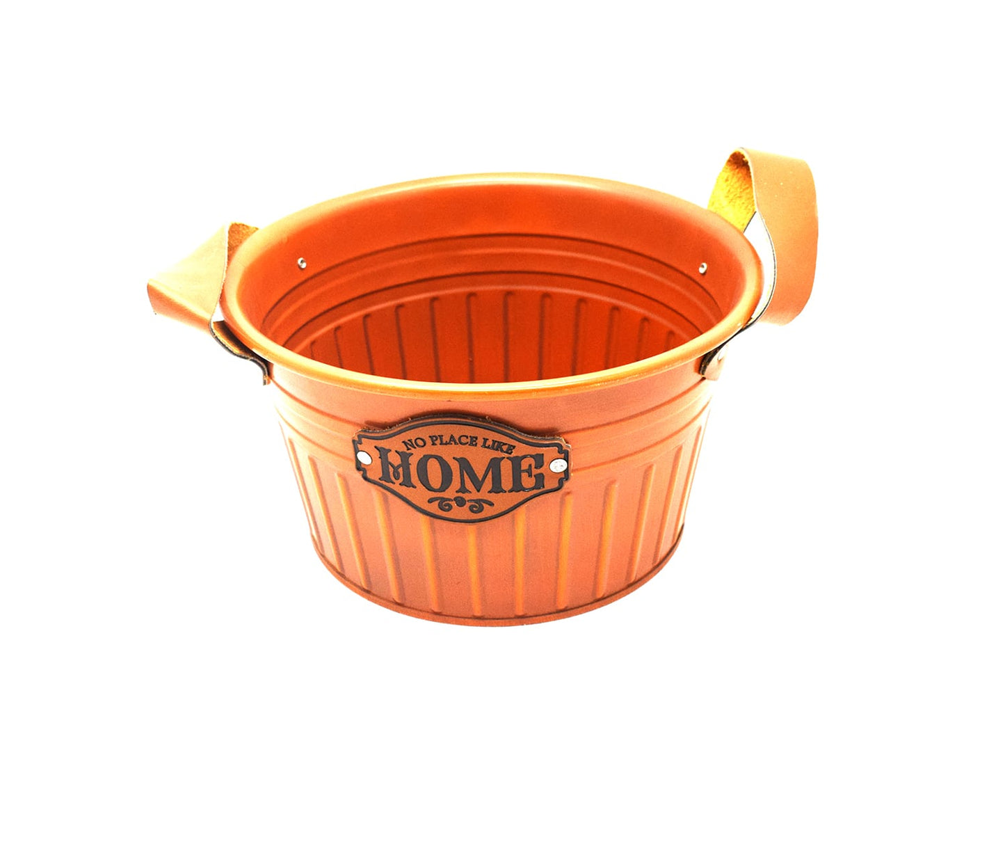 Vas decor din metal, maro, D2605