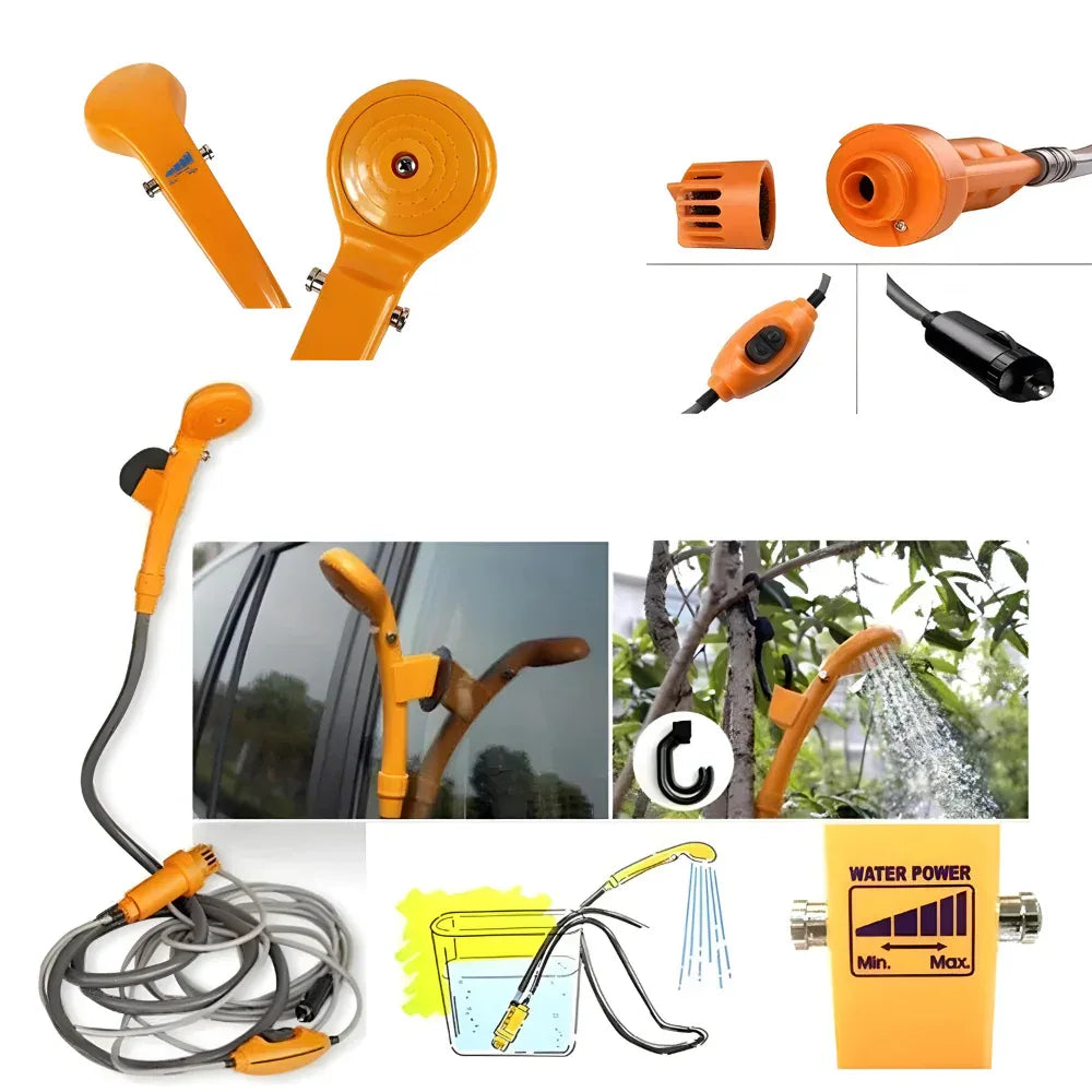 Duș Portabil pentru Mașină - 12V - Galben, Factory