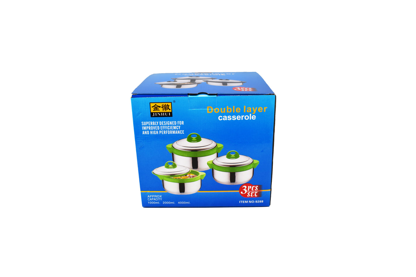 Set 3+1 Caserole termoizolante D3148, Culoare Verde
