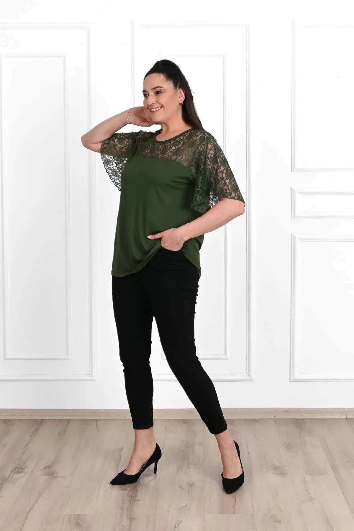 Tricou dama marimi mari cu dantela 1428-23