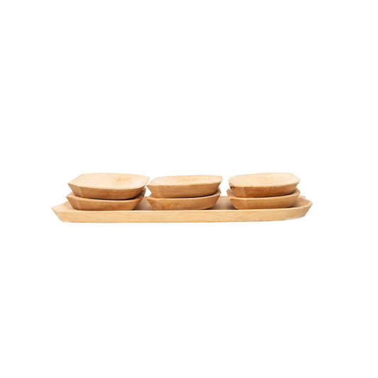 Set 7 platouri din lemn de arin pentru servire, 50x20x2.5cm / 1462_1