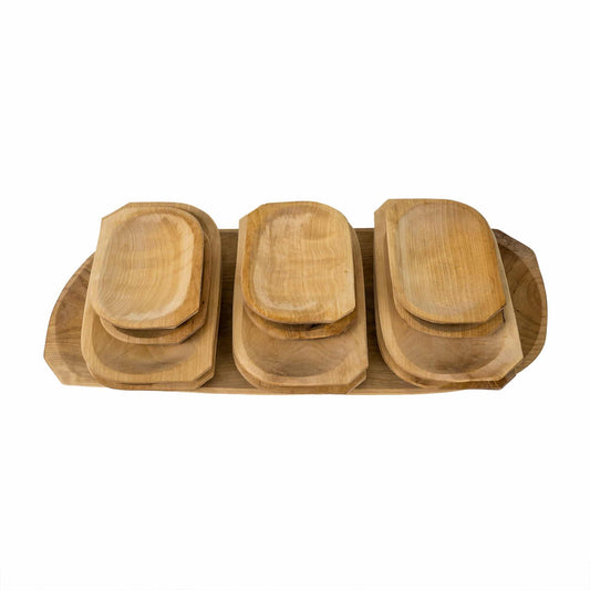Set 13 platouri din lemn de arin pentru servire, 60x24x2.5cm / 1463 - 221.ro