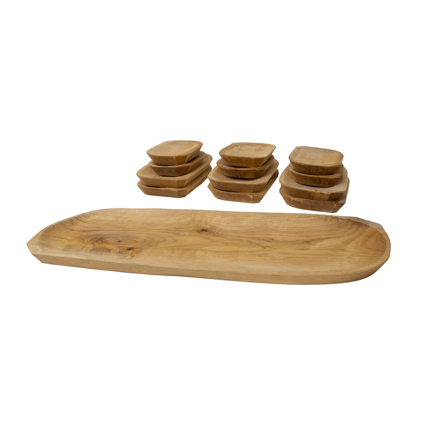 Set 13 platouri din lemn de arin pentru servire, 60x24x2.5cm / 1463