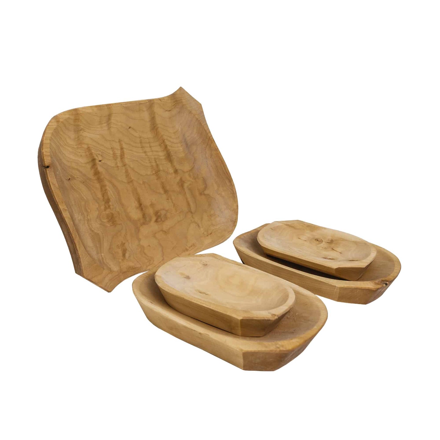 Set 5 platouri din lemn pentru servire, 37x23x2.5cm / 1464