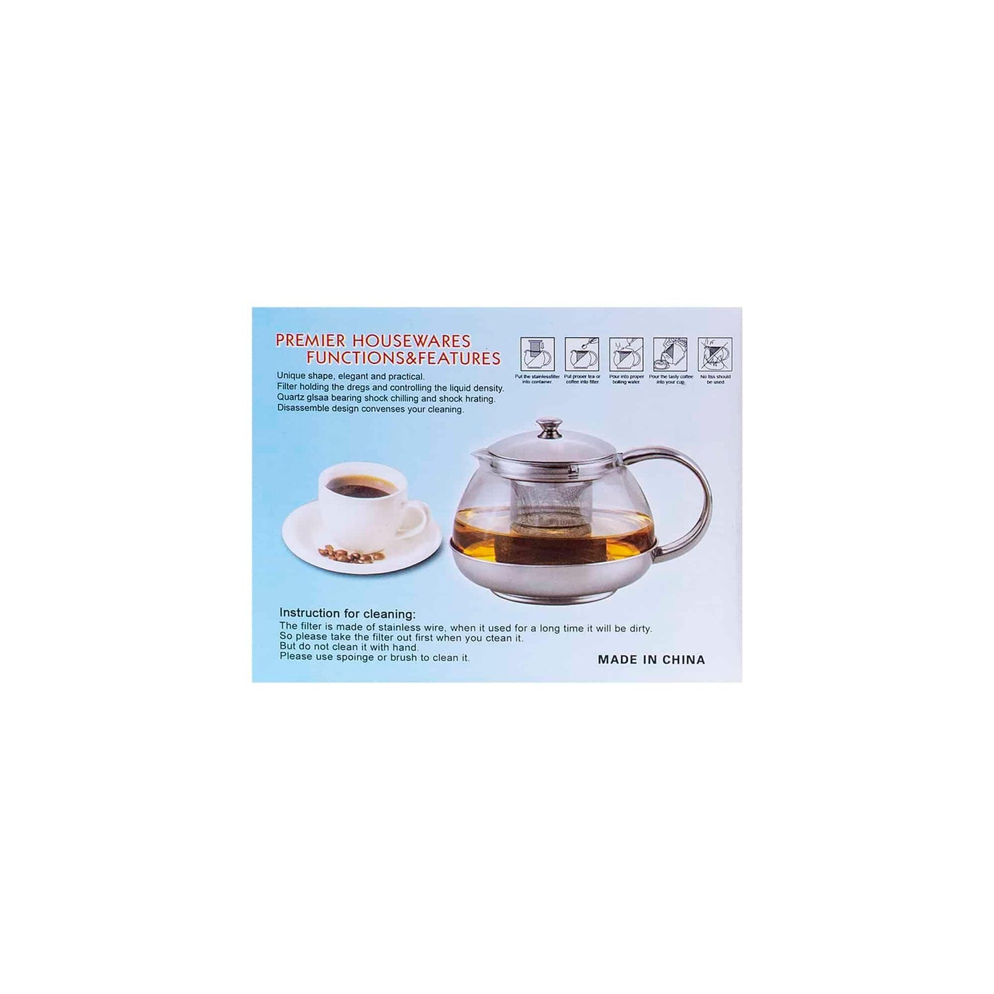 Ceainic cu strecuratoare, capacitate 600ml / 1531 - 221.ro