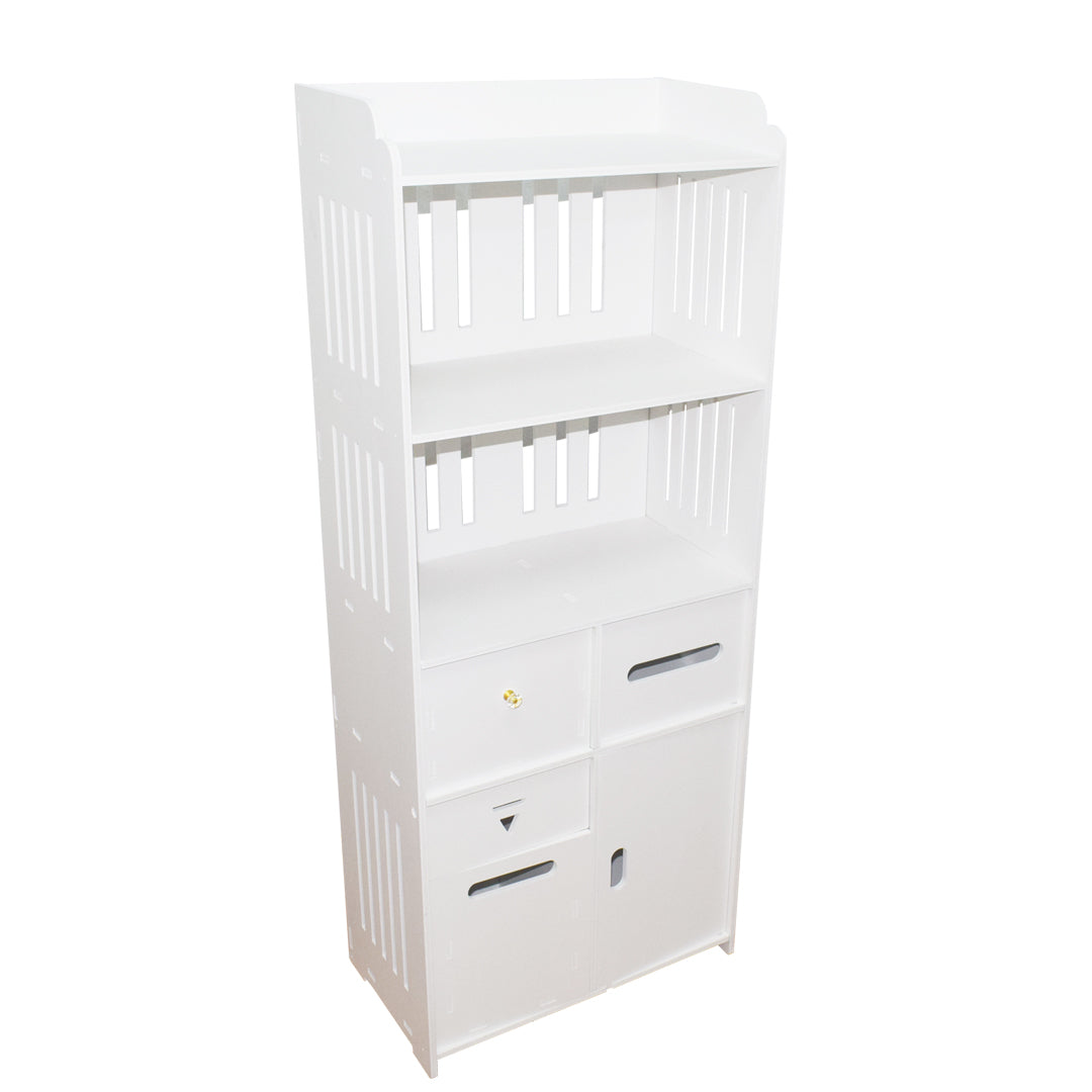 Dulapior cu sertar, compartiment pentru hartie si usa, Naimeed D156 PVC, culoare Alb, 120 x 48 x 27.5 cm
