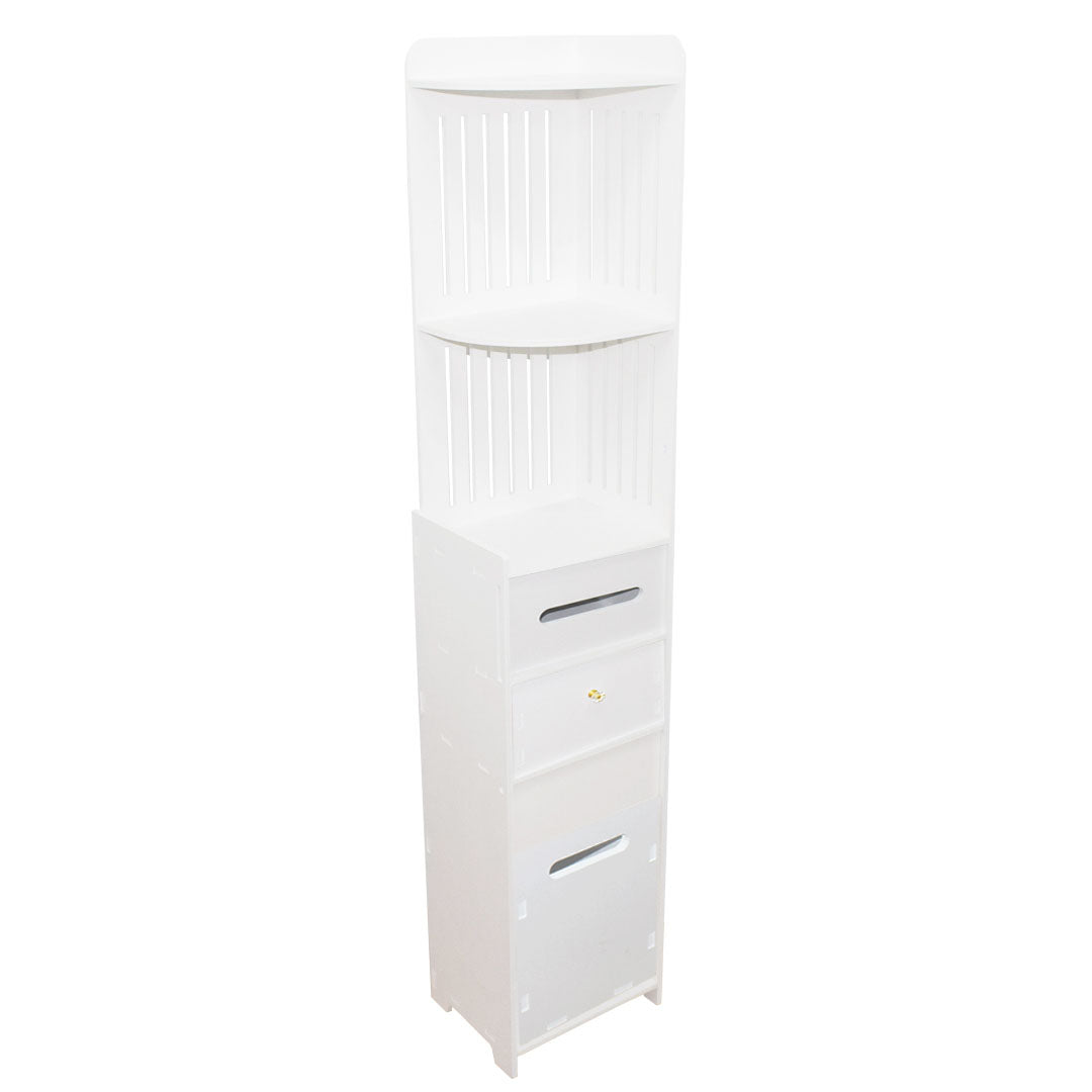 Dulapior cu sertar, compartiment pentru hartie si usa, Naimeed D161 PVC. culoare Alb, 150 x 30 x 24 cm