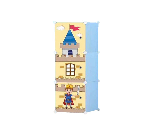 Dulap modular din plastic cu schelet metalic Castle Style, D3210, culoare Albastru