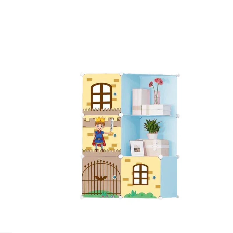 Dulap modular din plastic cu schelet metalic, D3211, Albastru - 221.ro