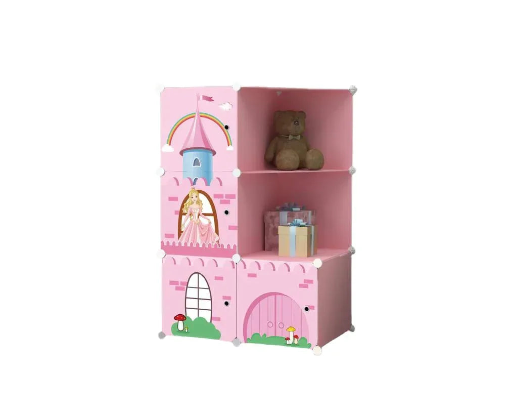 Dulap modular din plastic cu schelet metalic, D3212, Roz - 221.ro
