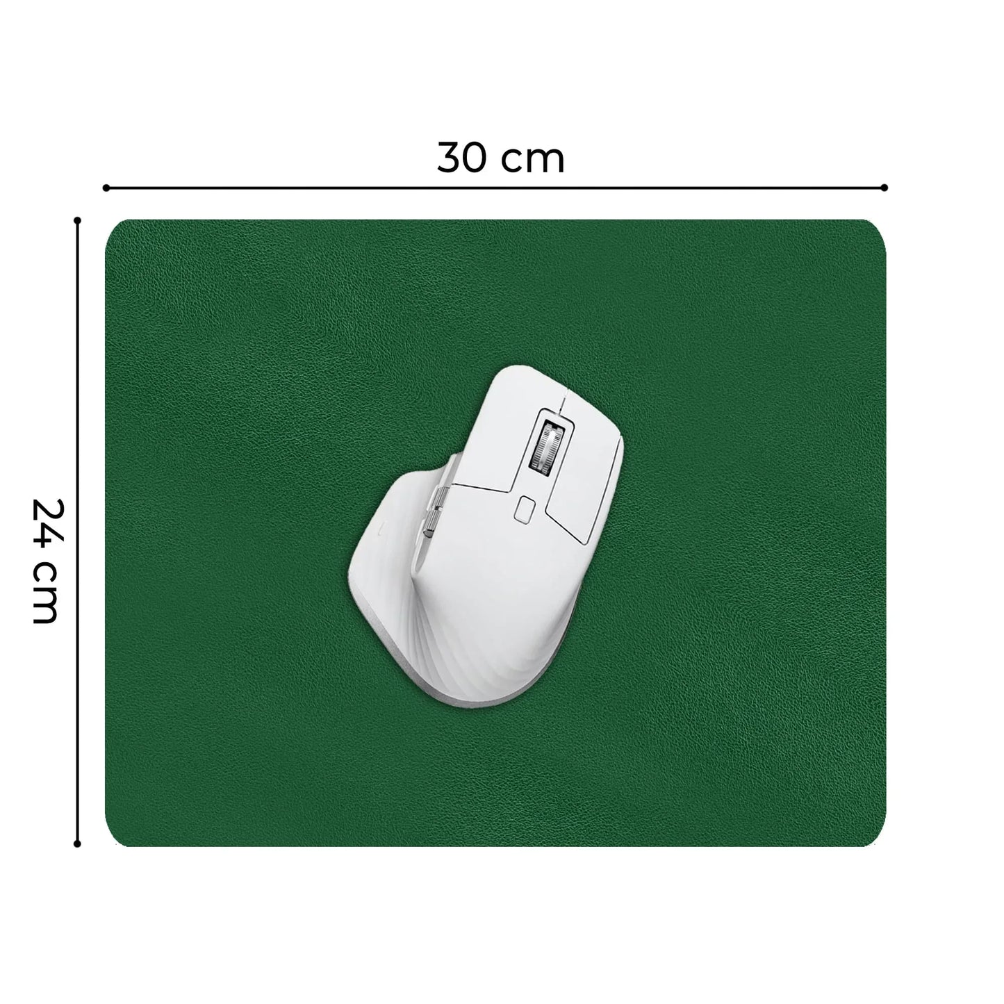 Mousepad office XXL Timebox cu doua fete din piele pu si piele intorasa, margini cusute impermeabil, pentru protectie birou, Verde inchis/Verde menta - 30 x 24 cm - 221.ro