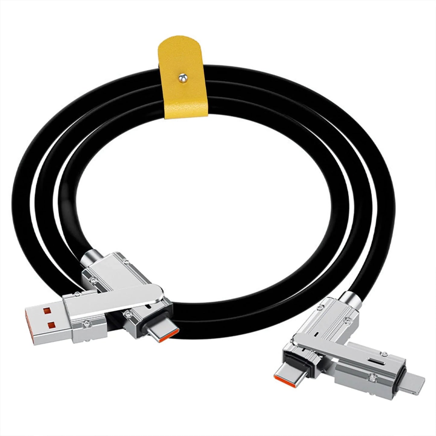 Cablu Date si Incarcare Rapida Timebox, 4 in 1, 120W, 2m, QC 3, USB, Negru