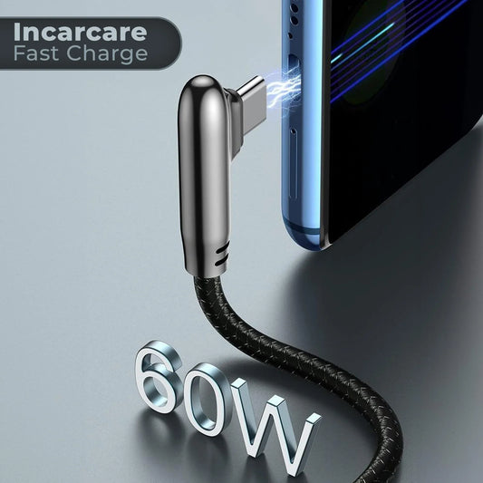 Cablu de Incarcare si Transfer de Date, USB-C la Type-C, 60W, Negru