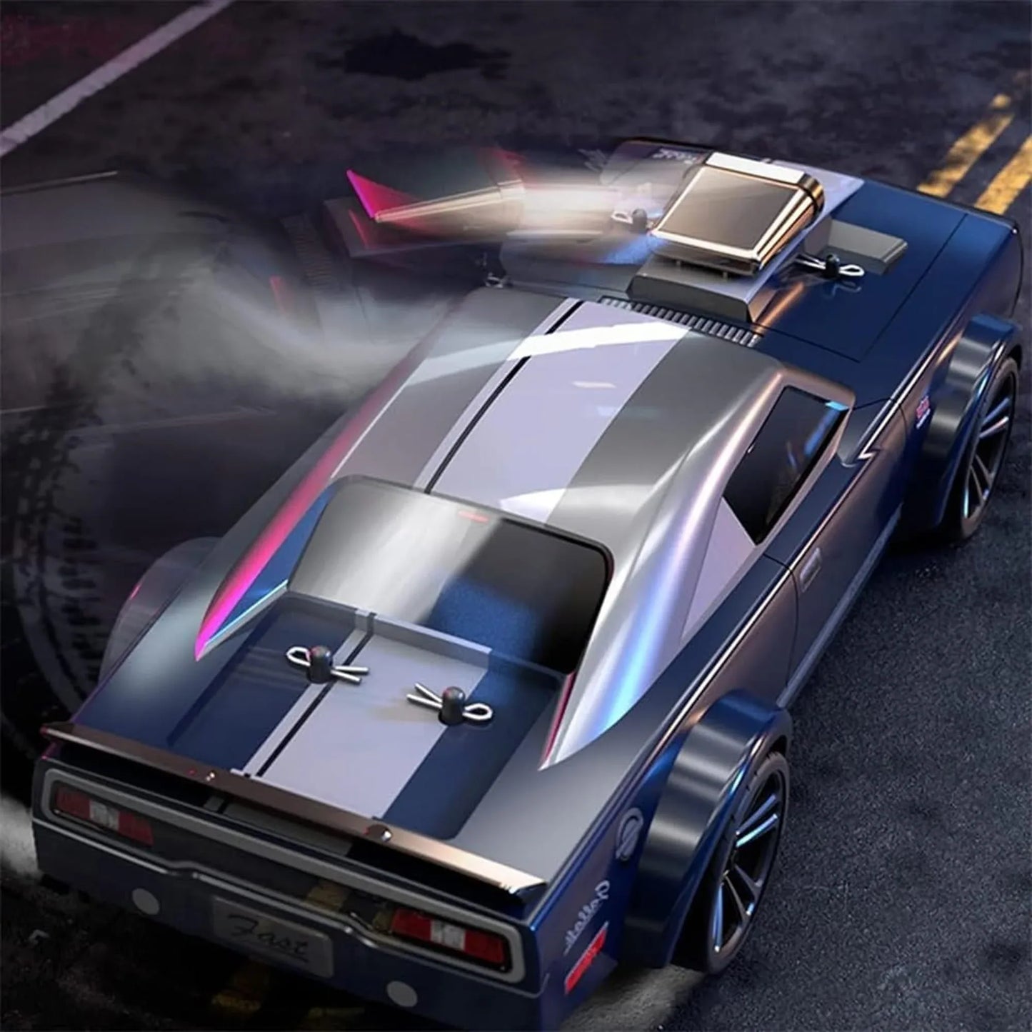 Masina cu telecomanda RC Timebox, 38km/h, 1:16, 4WD, Drift car, Albastru