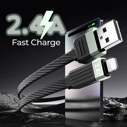 Cablu de Incarcare si Transfer de Date Timebox, USB la Lightning, 27W, 1m, Negru