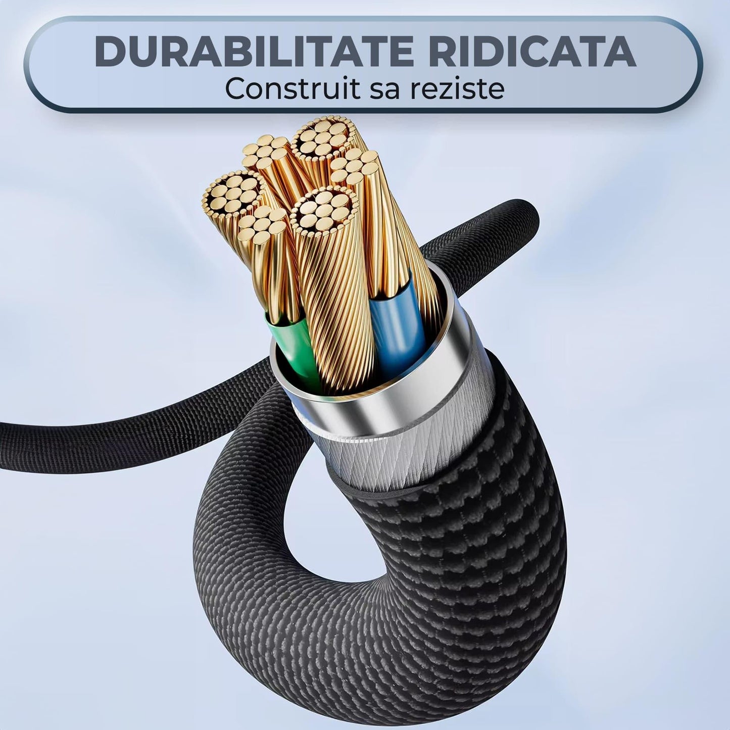 Cablu de Incarcare si Transfer de Date, Timebox, Fast Charge 20W, Display Digital, 2m, Nylon, USB-C la Lightning, Gri - 221.ro