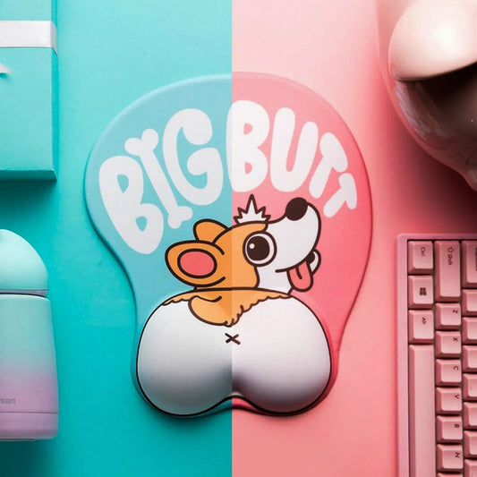 Mousepad ergonomic, spuma cu memorie pentru sustinere incheietura mana cu Wrist Rest mouse, Baza anti-derapanta, Stil Catel Corgi - 221.ro