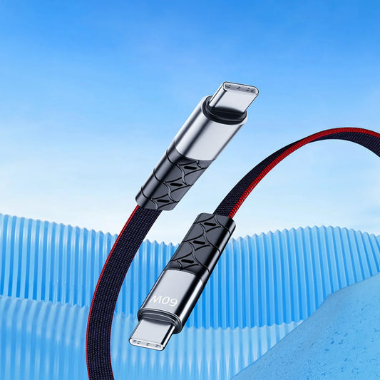 Cablu de Incarcare si Transfer de Date, Timebox, Fast Charge 65W, 2m, USB-C la Type-C, Slim, Negru - 221.ro