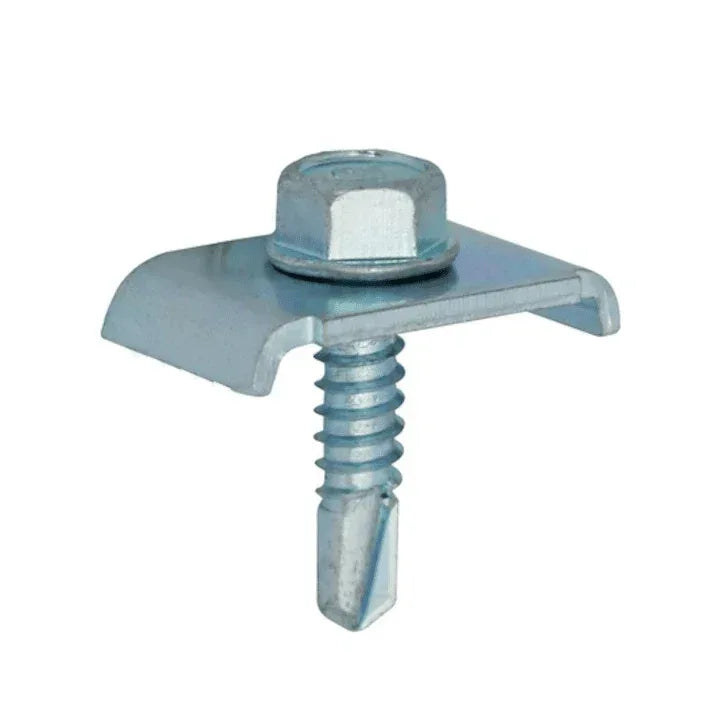 Set 50bucati clema pentru fixare gard 20x30mm cu surub autoforant 6.3x25, zincat / 174.50.50 - 221.ro