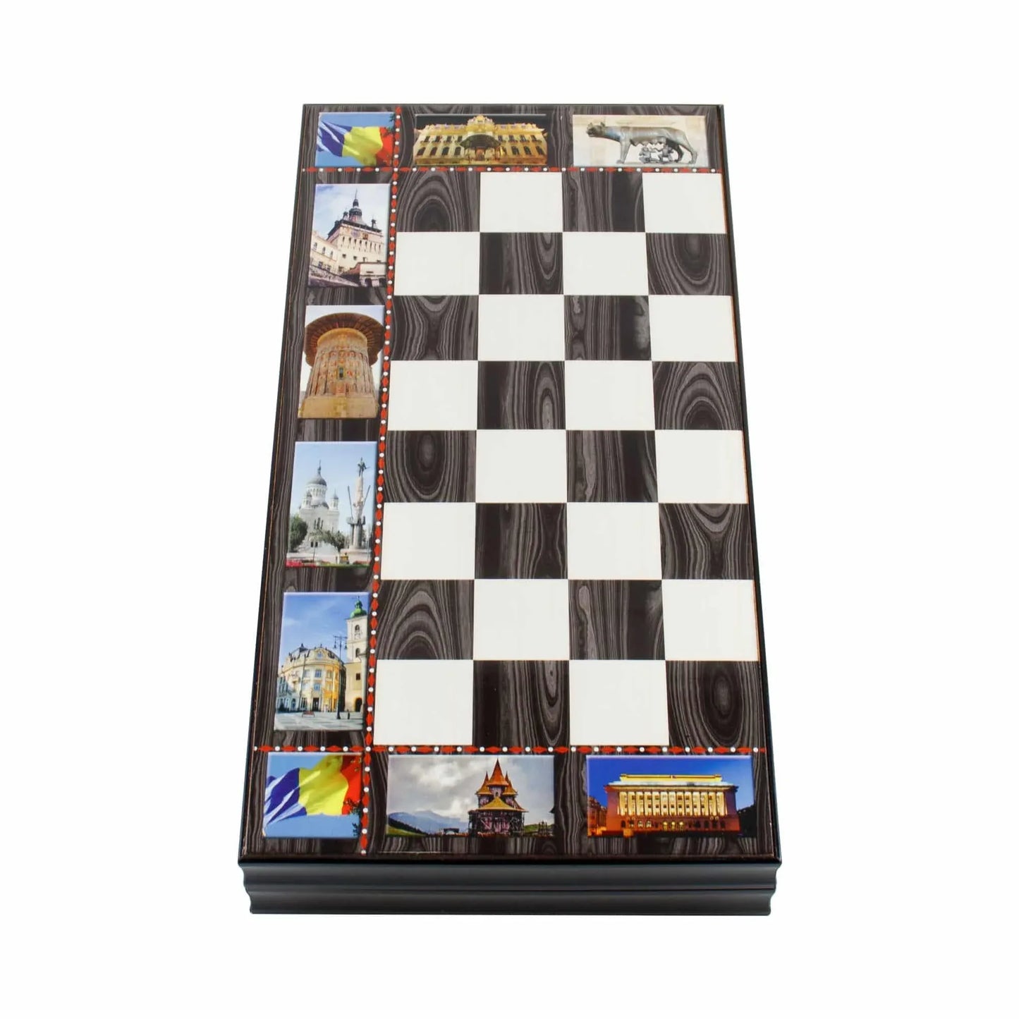 Joc de table din lemn lacuit cu peisaje 50x50 cm / 986 - 221.ro