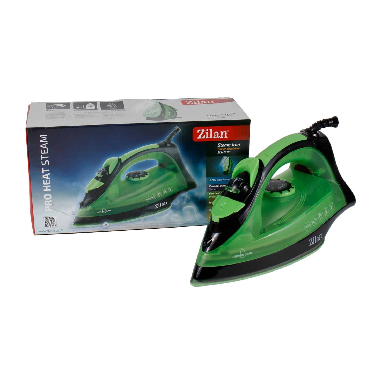 Fier de calcat cu talpa ceramica, putere 2200w, calcare cu aburi / ZLN 2188