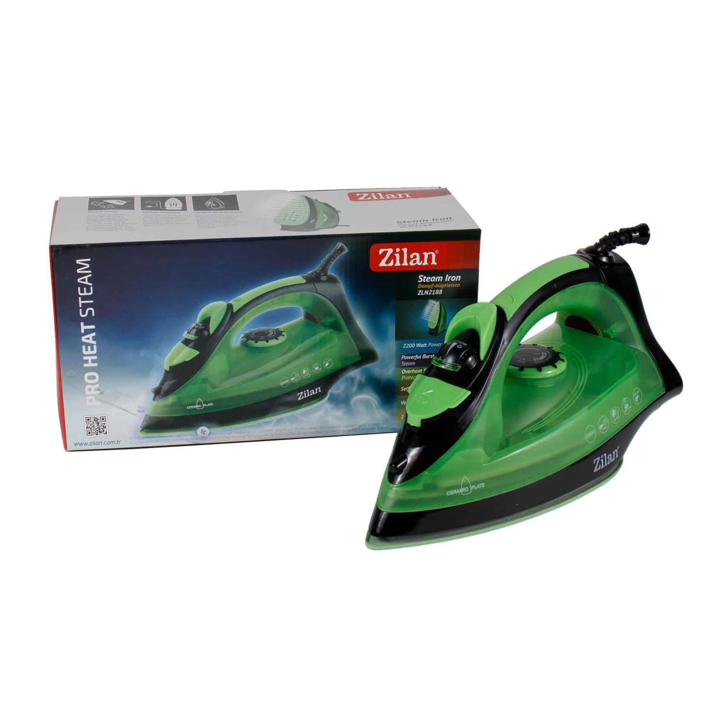 Fier de calcat cu talpa ceramica, putere 2200w, calcare cu aburi / ZLN 2188 - 221.ro