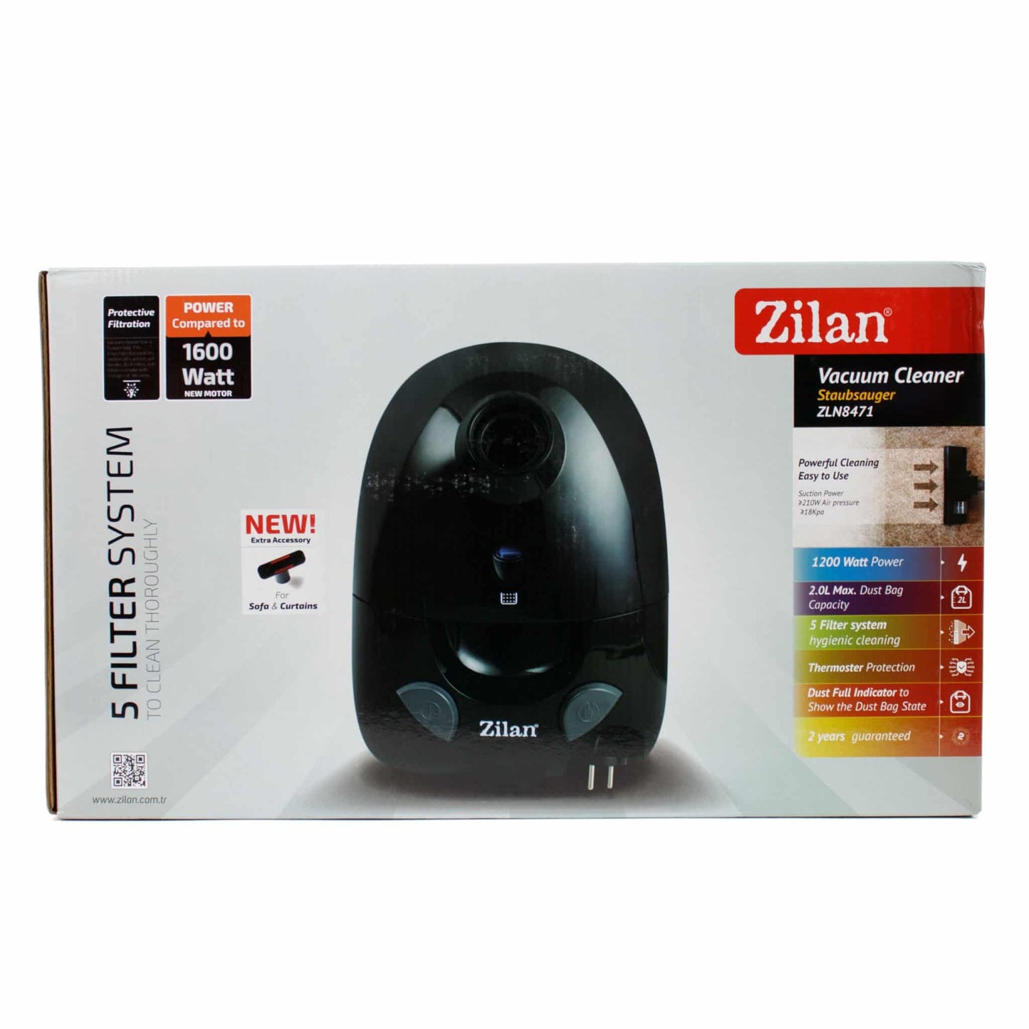 Aspirator cu sac, 5 filtre, capacitate colectare 2 L, protectie supraincalzire / ZLN 8471