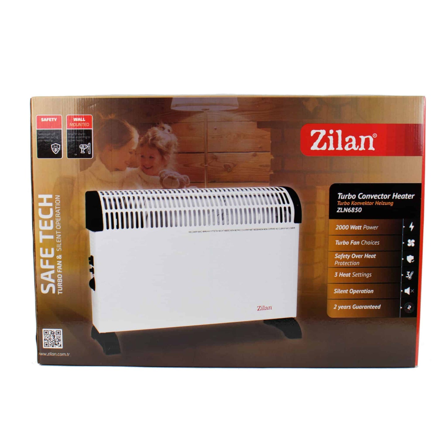 Convector electric TURBO 2000W, Aeroterma, Termostat reglabil, Alb / ZLN 6850