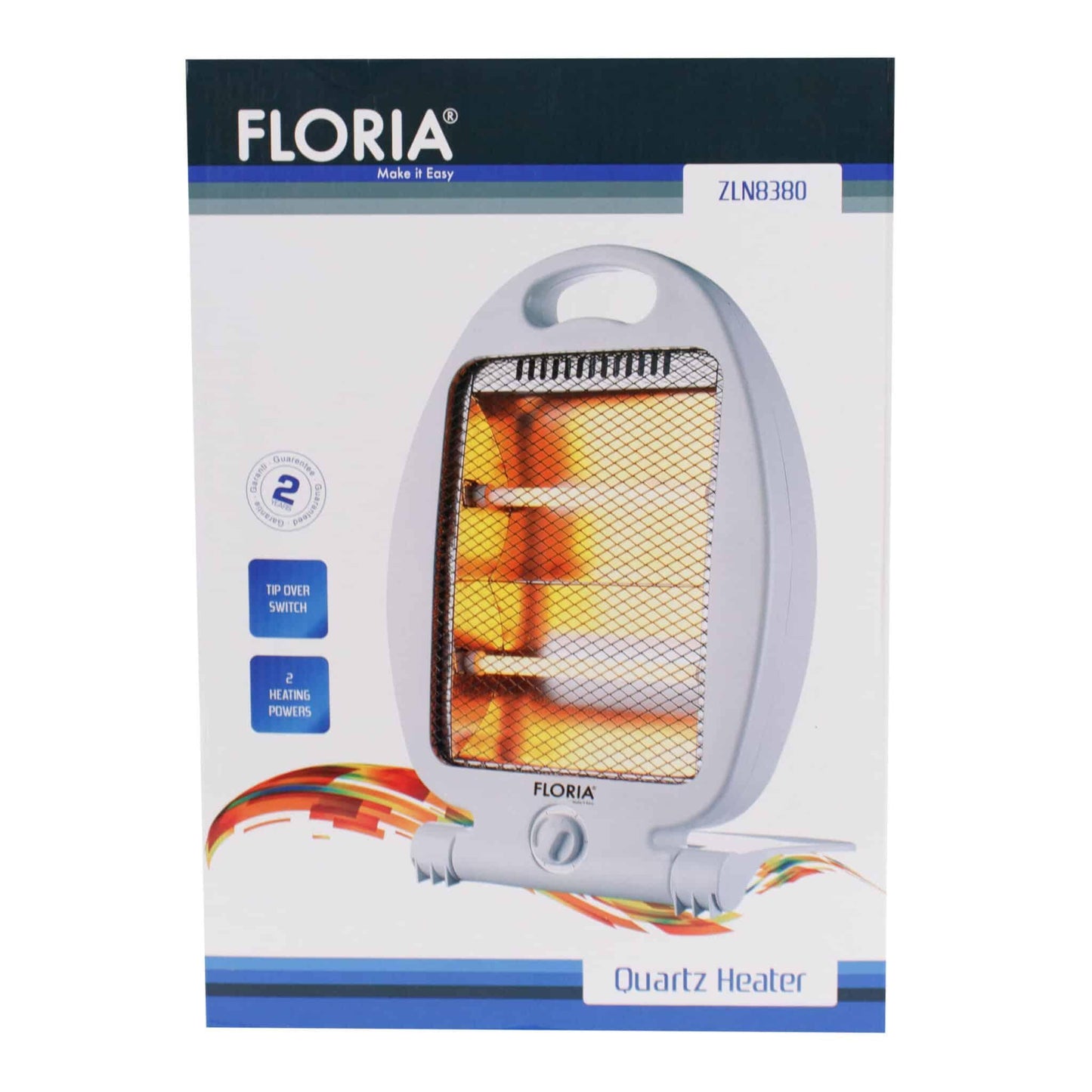 Radiator portabil cu 2 tuburi quartz, 2 trepte de incalzire, sistem protectie impotriva rasturnarii, 800W / ZLN 8380 - 221.ro